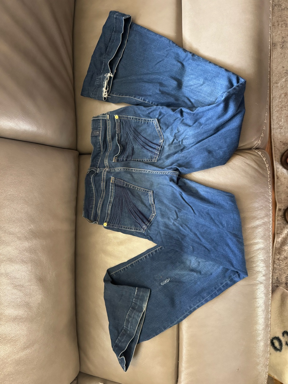 7 For All Mankind Men's Dark Blue Relaxed Denim Jeans